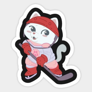 Hokey Cute Cat Player - Girl Kids gift graphic Sticker